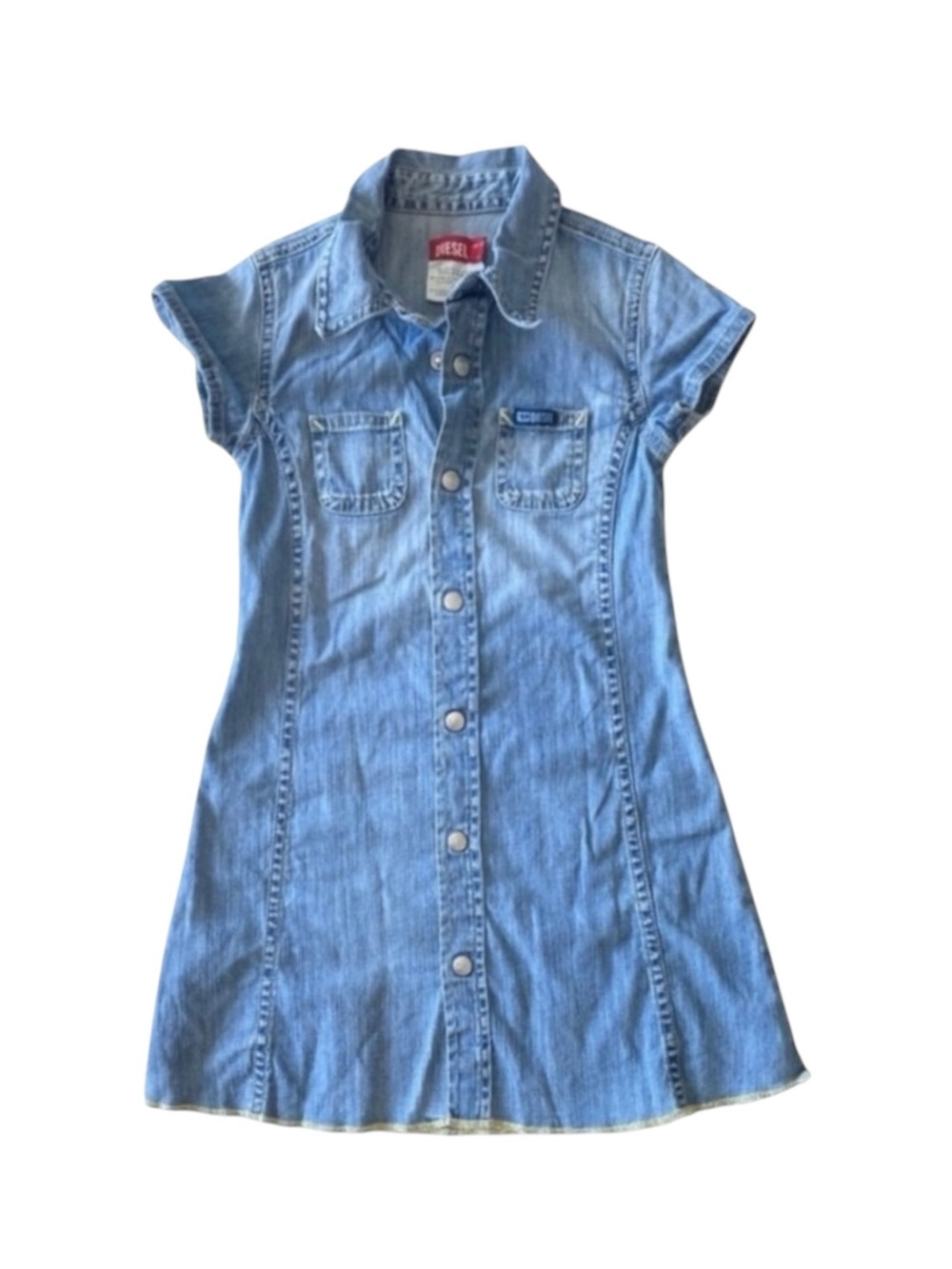 Diesel ⍟ Denim A-Line Dress ⍟ Blue Jeans ⍟ with Patches ⍟ Girl’s 3 3T 97 cm ⍟ - Picture 3 of 16